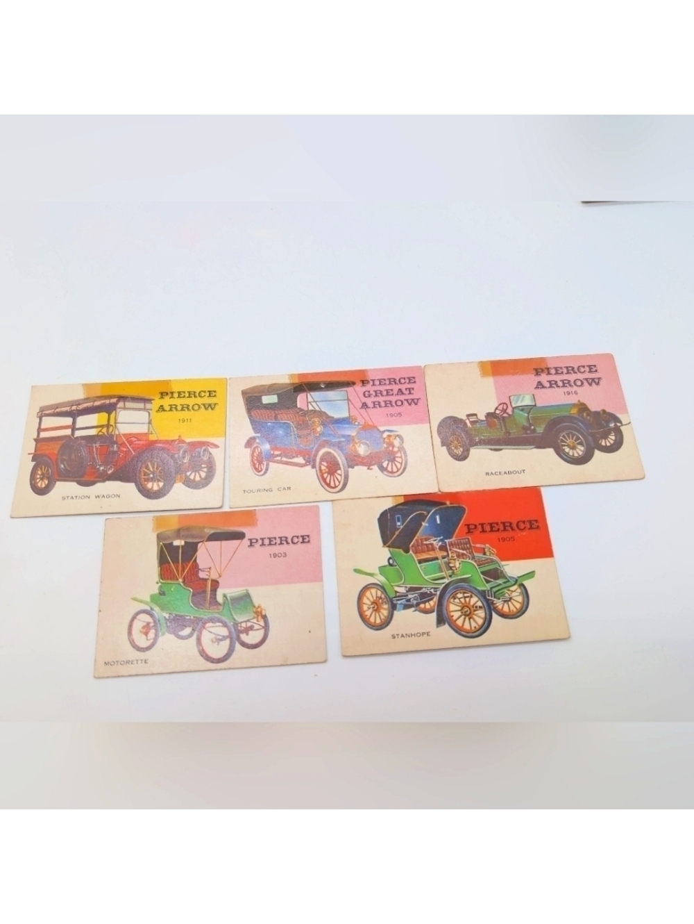 1954 Topps Car Cards Pierce Arrow Early 1900s Set Of 5